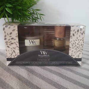 Woodwick "Fireside", NIB, Candle & Diffuser Gift Set